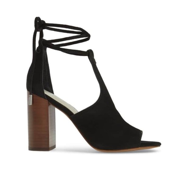 1.State Tilya Black Suede Ankle Tie Sandals - Picture 4 of 5